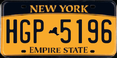 NY license plate HGP5196