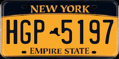 NY license plate HGP5197