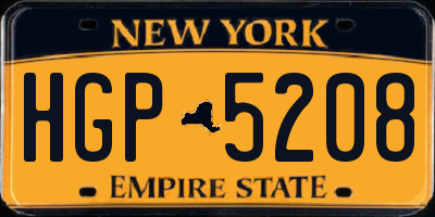 NY license plate HGP5208