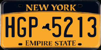 NY license plate HGP5213