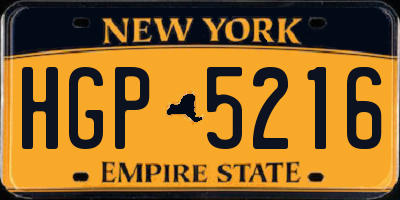 NY license plate HGP5216