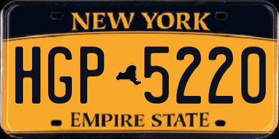 NY license plate HGP5220