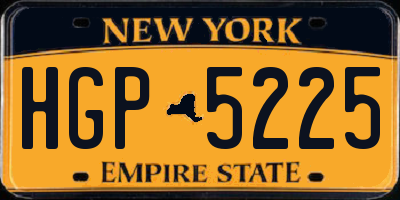 NY license plate HGP5225