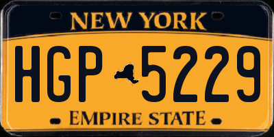 NY license plate HGP5229