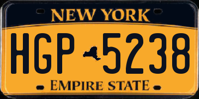 NY license plate HGP5238