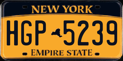 NY license plate HGP5239