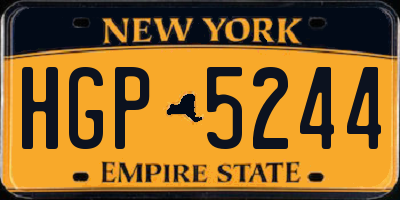 NY license plate HGP5244