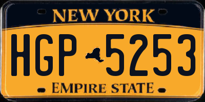 NY license plate HGP5253