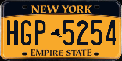NY license plate HGP5254