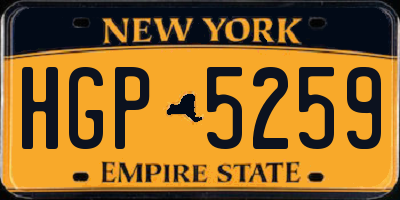 NY license plate HGP5259