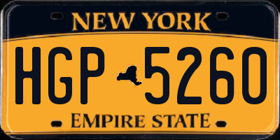 NY license plate HGP5260