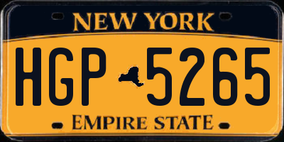 NY license plate HGP5265