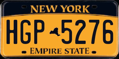 NY license plate HGP5276