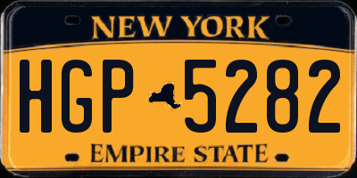 NY license plate HGP5282