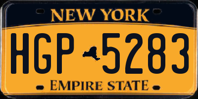 NY license plate HGP5283