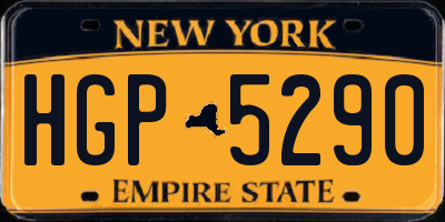 NY license plate HGP5290