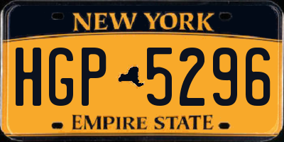 NY license plate HGP5296