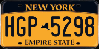 NY license plate HGP5298