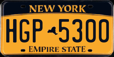 NY license plate HGP5300