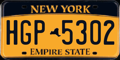 NY license plate HGP5302