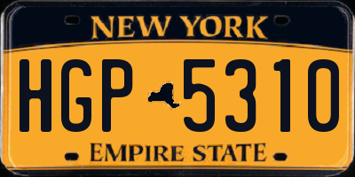 NY license plate HGP5310