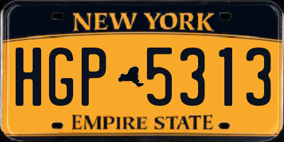 NY license plate HGP5313