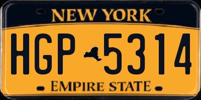 NY license plate HGP5314