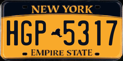 NY license plate HGP5317