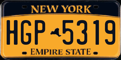 NY license plate HGP5319