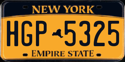 NY license plate HGP5325