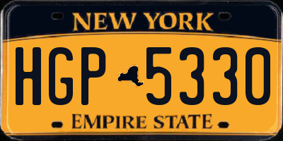 NY license plate HGP5330