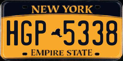 NY license plate HGP5338