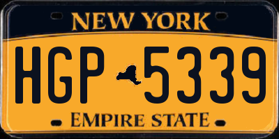 NY license plate HGP5339