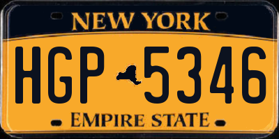 NY license plate HGP5346