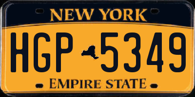 NY license plate HGP5349