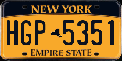 NY license plate HGP5351