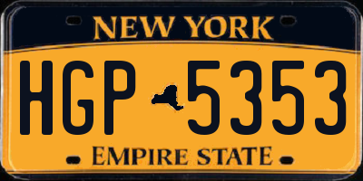 NY license plate HGP5353