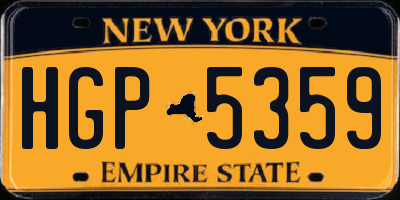 NY license plate HGP5359