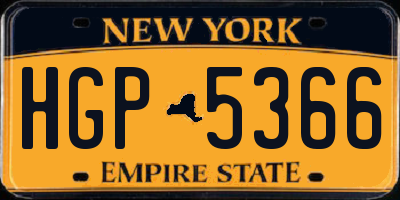 NY license plate HGP5366