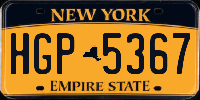 NY license plate HGP5367