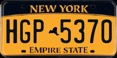 NY license plate HGP5370