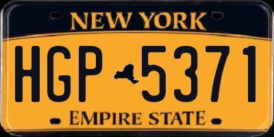 NY license plate HGP5371