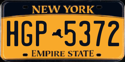 NY license plate HGP5372