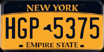 NY license plate HGP5375