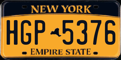 NY license plate HGP5376