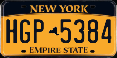 NY license plate HGP5384