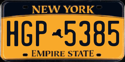 NY license plate HGP5385