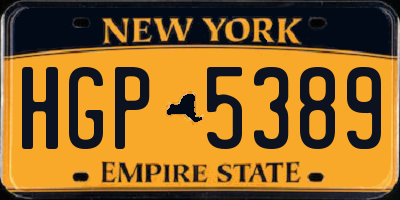 NY license plate HGP5389