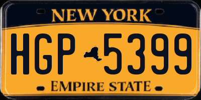 NY license plate HGP5399