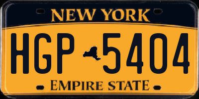 NY license plate HGP5404